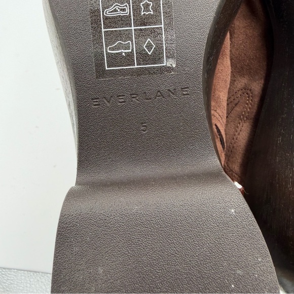 Everlane Dark Umber Brown Suede Wooden Puffa Platform Clog 5 - Picture 12 of 14